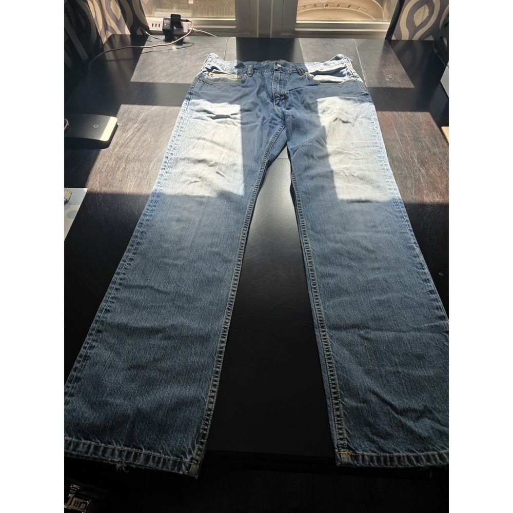 Indigo Palms Tommy Bahama Straight Leg Jeans Mens 38x34 Light‎ Wash Denim Cotton